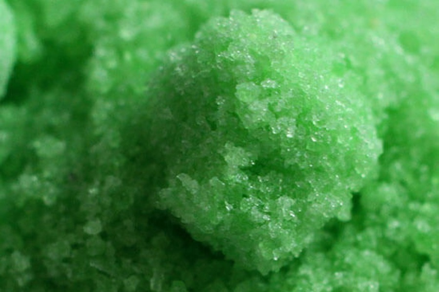 Closeup of green mineral